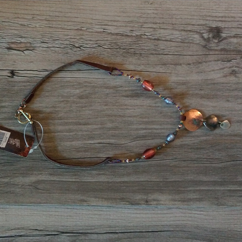 Kelli Ahern Bead and Leather Necklace